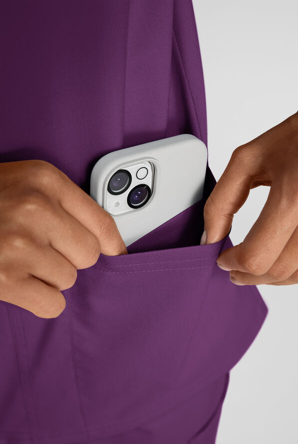 Butter-Soft STRETCH FLXTEK+ Women's 4-Pocket V-Neck Scrub Top - Eggplant - 5