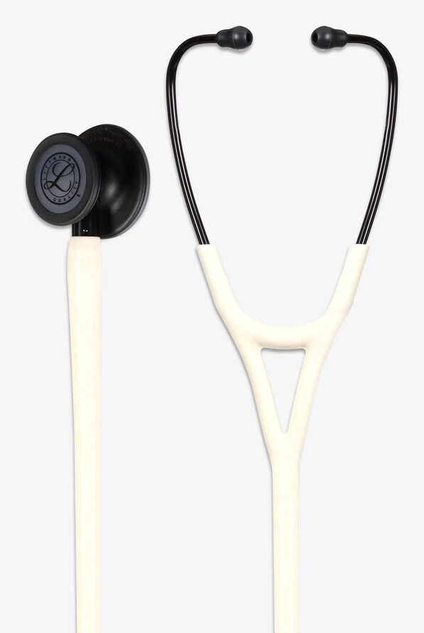3M™ Littmann® Cardiology IV ™ Black Matte Finish with Alabaster Satin Tube Stethoscope - Alabaster - 1