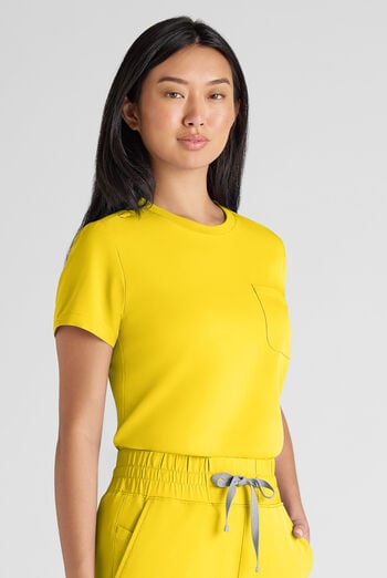 ReSurge Citrine Women's 1-Pocket Crew Neck Tuck In / Wear Out Scrub Top