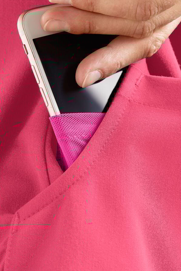 Blusa m&eacute;dica MOVEMENT by Butter-Soft Antares STRETCH con cuello en V y 6 bolsillos para mujer - Rose Dusk - 6