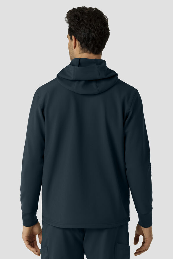 Carhartt Force Rugged Men's 3-Pocket Bonded Fleece Utility Zip Front Hoodie Scrub Jacket - Navy - 6
