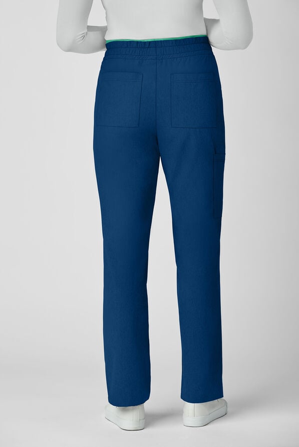 koi Basics Raelynn Women's 5-Pocket STRETCH High-Rise Straight Leg Scrub Pants - Navy/Jelly Mint - 2
