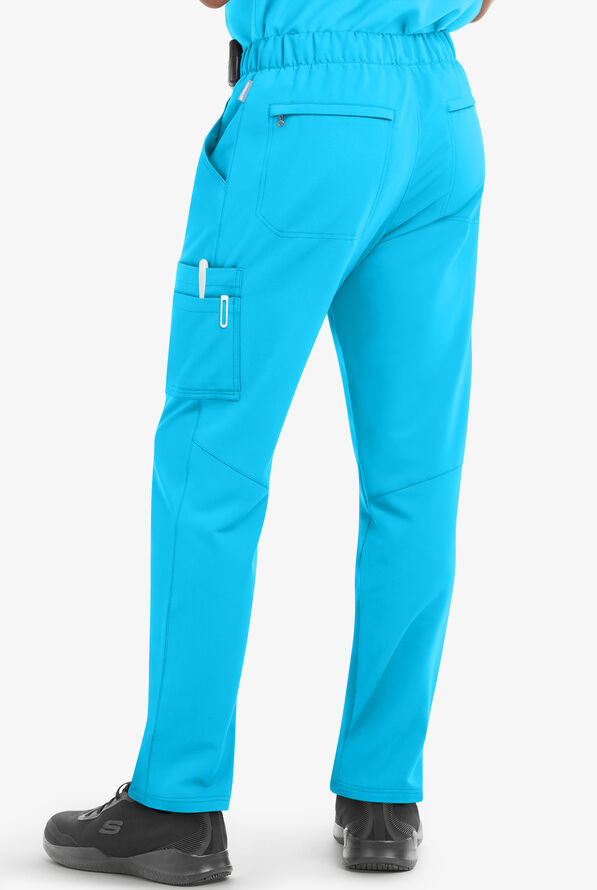 MOVEMENT by Butter-Soft Hadar Men's 9-Pocket Cargo STRETCH Scrub Pants - Turquoise - 2