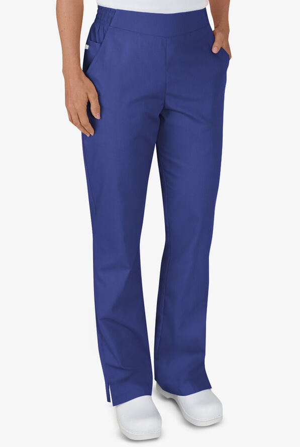 Butter-Soft STRETCH Women's 2-Pocket Flat Front with Back Elastic Scrub Pants - Galaxy - 1