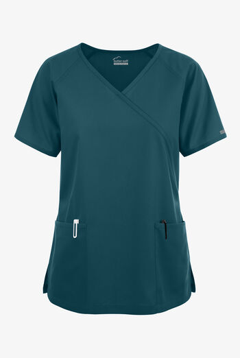 Butter-Soft Originals Women's 3-Pocket Mock Wrap Scrub Top