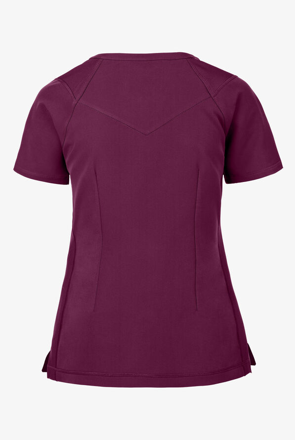 Healing Hands HH360 Serena Women's 3-Pocket STRETCH V-Neck Scrub Top - Wine - 2