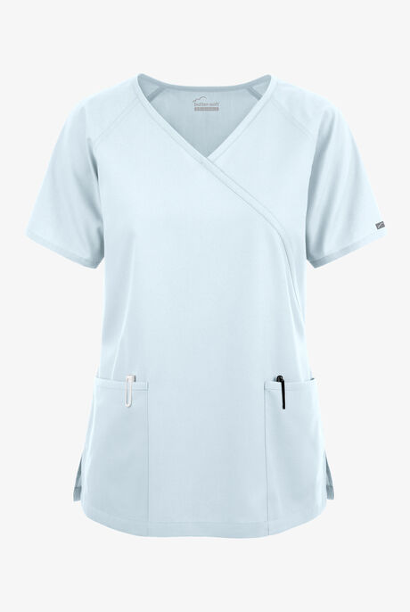 Butter-Soft Originals Women's 3-Pocket Mock Wrap Scrub Top