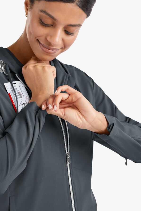 Sudadera m&eacute;dica Easy STRETCH Selena con cremallera y 5 bolsillos para mujer - Pewter - 7