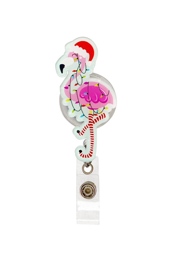 Outside the Box Holiday Flamingo Acrylic ID Badge Holder - null - 1