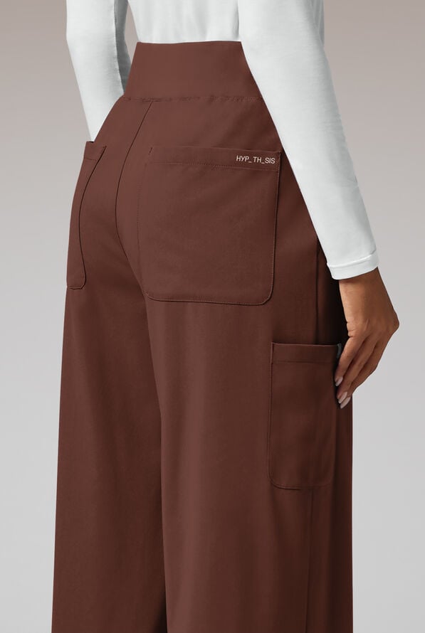 Pantal&oacute;n m&eacute;dico Hypothesis Y-Band estilo yoga con piernas anchas y 6 bolsillos para mujer - Bitter Chocolate - 5