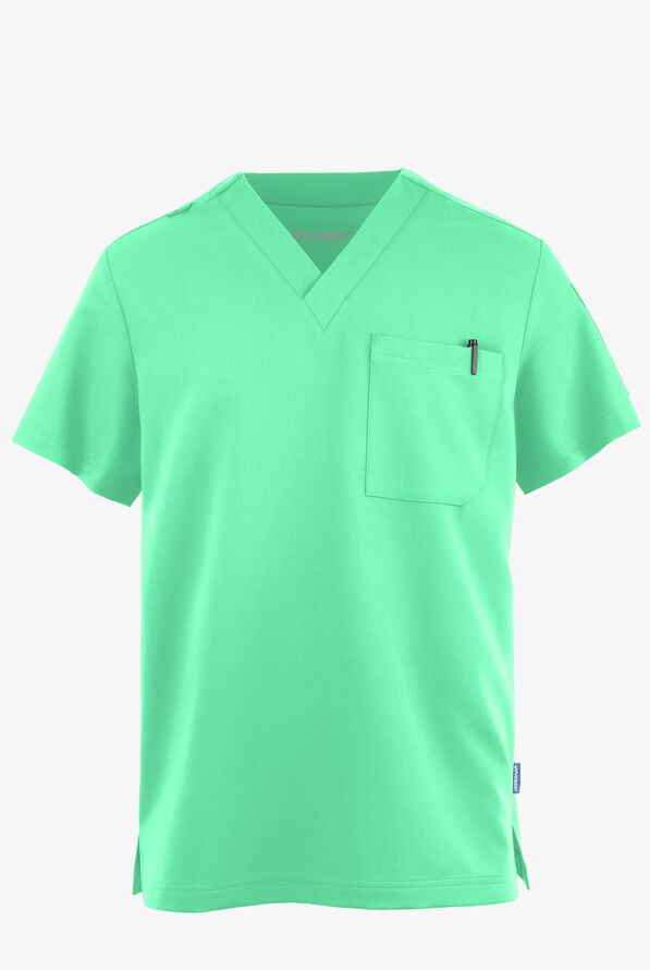 MOVEMENT by Butter-Soft Mars Men's 3-Pocket V-Neck Scrub Top - Neo Mint - 1