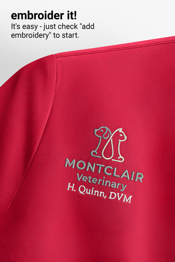 koi Basics Becca Women's 4-Pocket STRETCH V-Neck Scrub Top - Ruby - 4