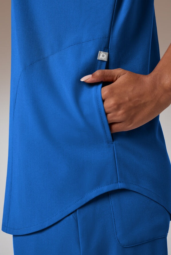 Blusa m&eacute;dica Hypothesis DM Crew de corte holgado con mangas dolm&aacute;n y 2 bolsillos para mujer - Royal - 6