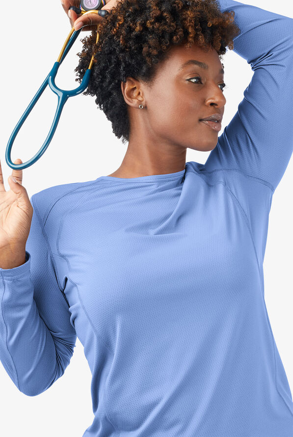 ReSurge Jade Women’s Long Sleeve Knit Underscrub - Ceil Blue - 2