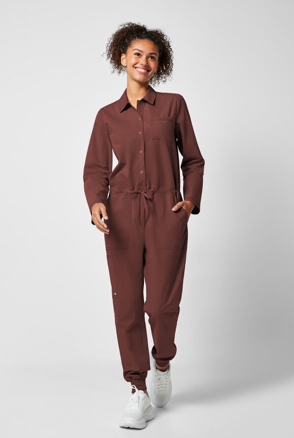 Dickies Forge Women's 5-Pocket Roll Up Sleeve Scrub Jumpsuit - Terrain - 1