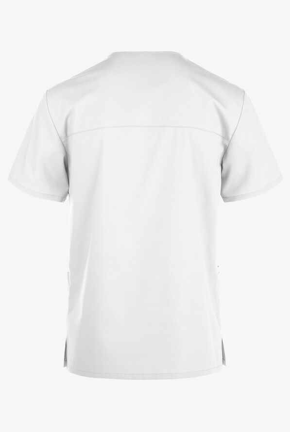 Cherokee Workwear Professionals Men's 4-Pocket STRETCH V-Neck Scrub Top - White - 3