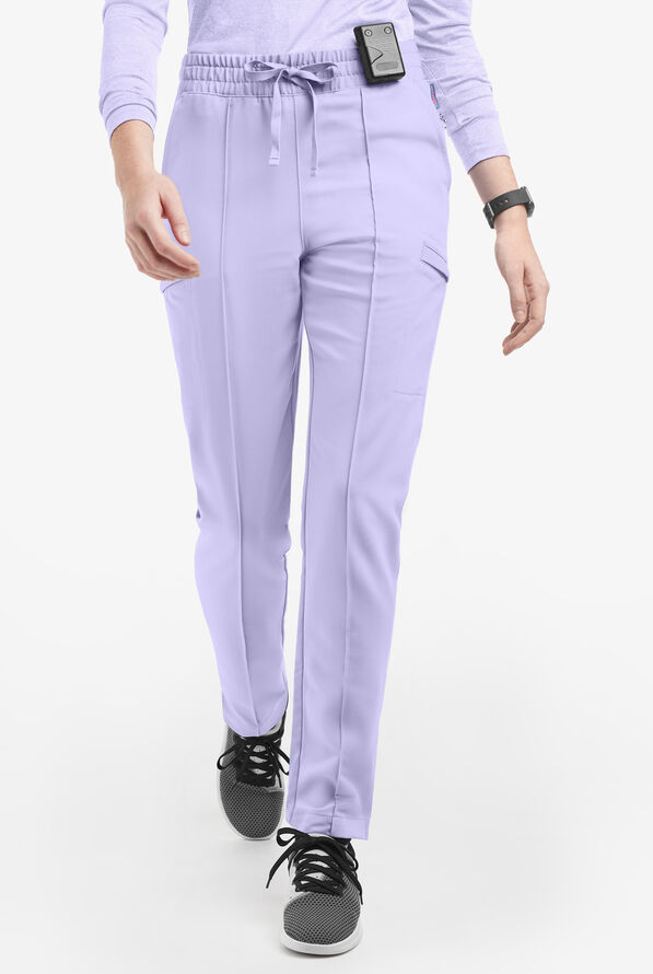 Movement by Butter-Soft Capricorn Women’s 7-Pocket Skinny Pintuck Scrub Pants - Grape Haze - 1