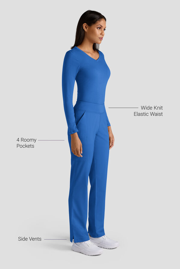 Pantalón médico UA Butter-Soft STRETCH estilo yoga con cintura de punto tejido y 4 bolsillos para mujer - Royal - 3