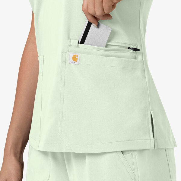 Carhartt Cross-Flex Force Women's 3-Pocket STRETCH Knit Panel Scrub Top - Big Sky - 3