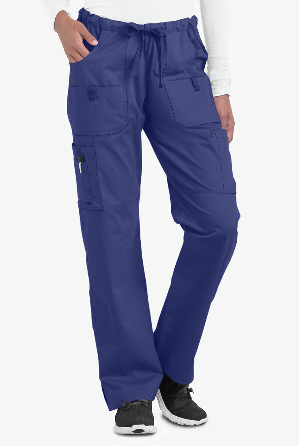 Butter-Soft STRETCH Women's 10-Pocket Drawstring Scrub Pants - Tall - Galaxy - 1