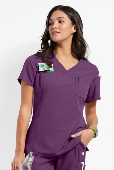 Blusa médica ReSurge Diamond con cuello en V y 3 bolsillos para mujer