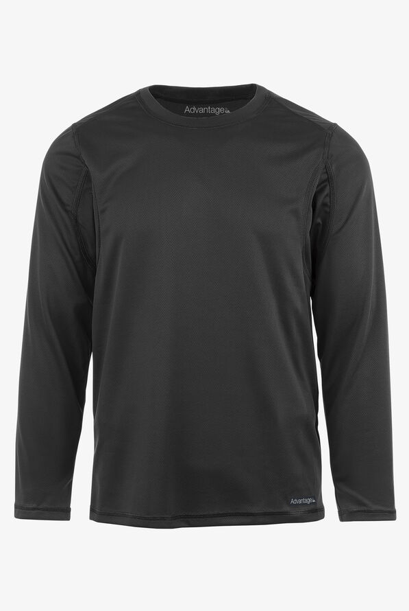 Advantage STRETCH Men's Long Sleeve Crew Neck Underscrub - Black - 1