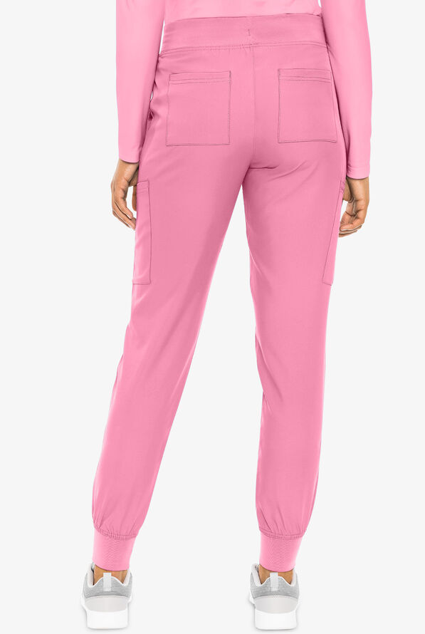 Med Couture Insight Women's 6-Pocket Cargo Jogger Scrub Pants - Taffy Pink - 4