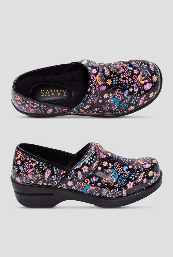 Savvy Women's Brandy Karma Black Paisley Clogs - null - 1