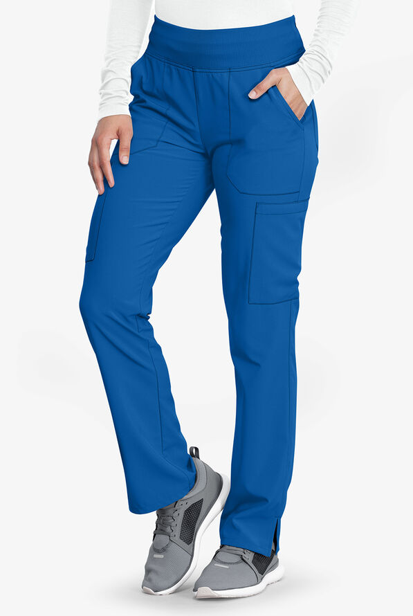 Dickies EDS Essentials Women's 7-Pocket STRETCH Elastic Waistband Cargo Scrub Pants - Royal - 1