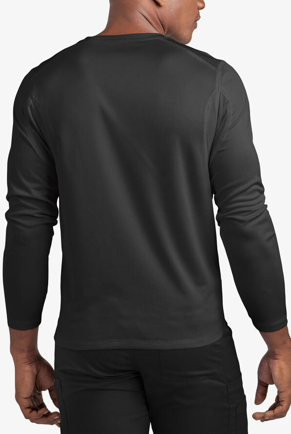 Advantage STRETCH Men's Long Sleeve Crew Neck Underscrub - Black - 3