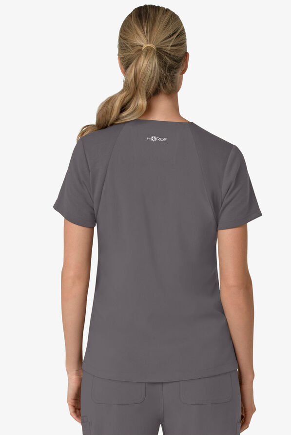 Carhartt Cross-Flex Force Women's 3-Pocket STRETCH Knit Panel Scrub Top - Pewter - 2