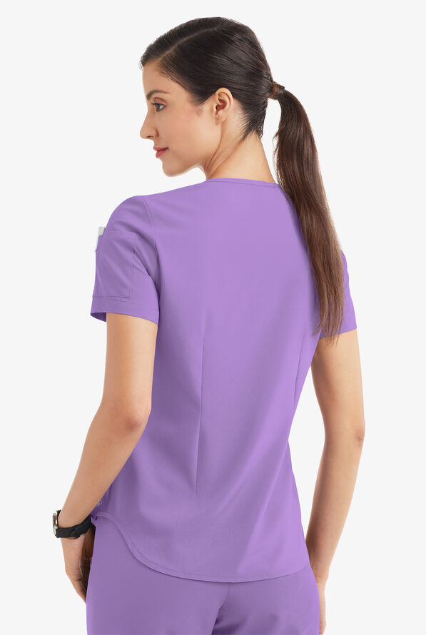 Easy STRETCH Chloe Women's 3-Pocket V-Neck Tuck-In Scrub Top - Ultraviolet Light - 4