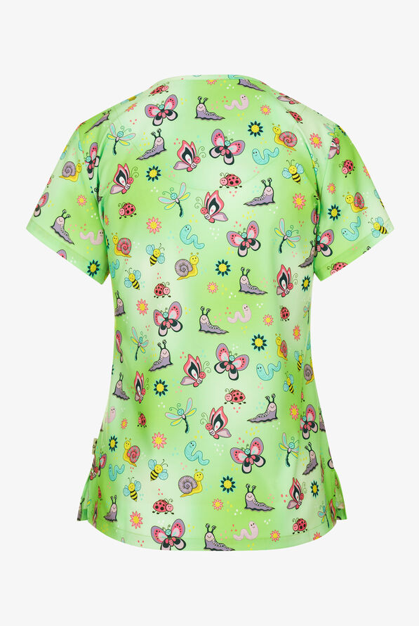 Blusa médica estampada Zavate Ava Therese Cute as a Bug STRETCH con cuello en V y 2 bolsillos para mujer - null - 2