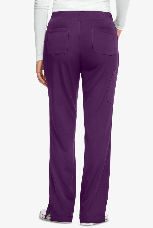 HH Works by Healing Hands Rebecca Women's 6-Pocket STRETCH Drawstring Waist Cargo Scrub Pants - Petite - Eggplant - 2
