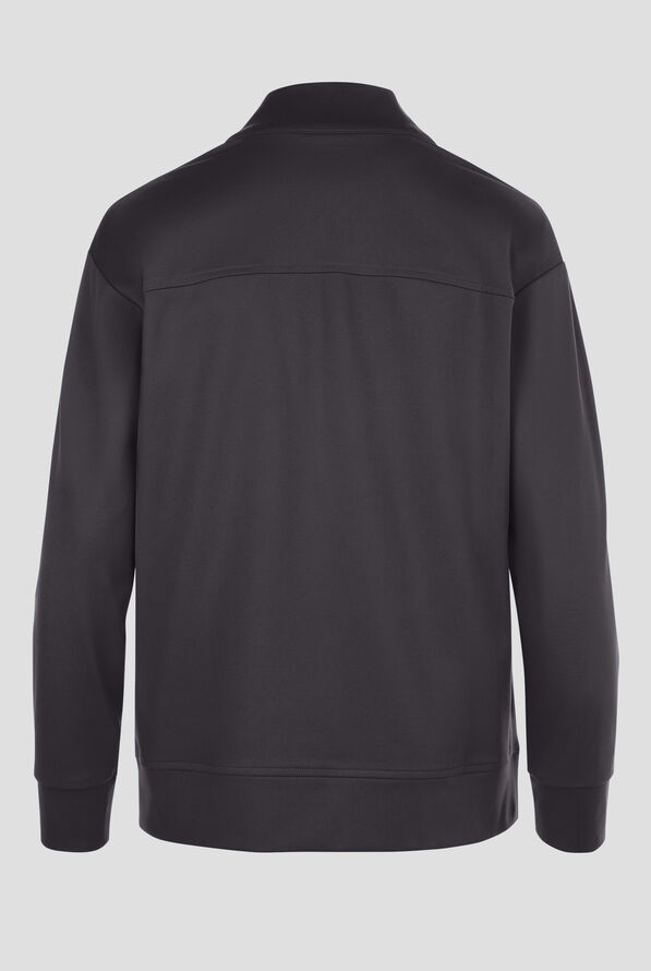 Cherokee Achieve Women's 2-Pocket STRETCH Zip Front Collar Knit Scrub Jacket - Pewter - 3