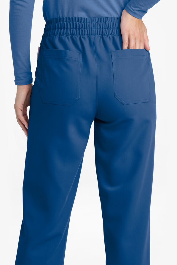 Pantalón médico MOVEMENT by Butter-Soft Mira con piernas anchas y 6 bolsillos para mujer - Royal - 3