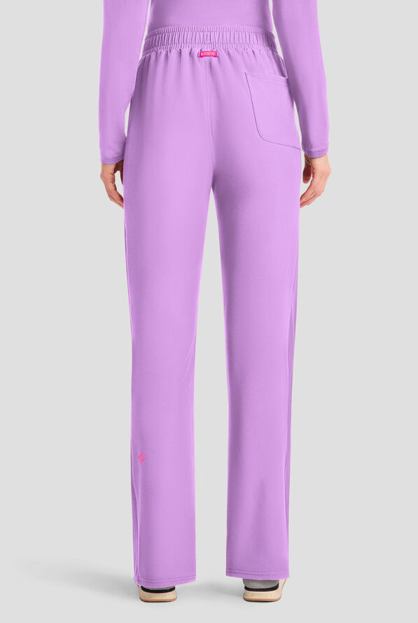 Med Couture Amp Women's 4-Pocket STRETCH Straight Leg Rib-Knit Cargo Scrub Pant - Digital Lavendar - 4