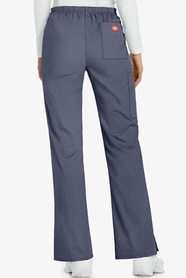 Dickies EDS Signature Women's 7-Pocket Classic Fit Drawstring Cargo Scrub Pants - Pewter - 2
