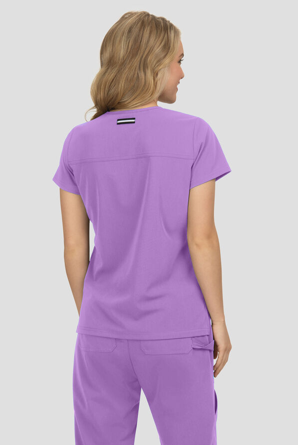 Blusa m&eacute;dica Koi Next Gen Hustle and Hear con cuello en V y 3 bolsillos para mujer - Wisteria - 4