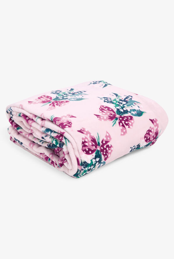 Vera Bradley Happiness Returns Pink Plush Throw Blanket, Nursing ...