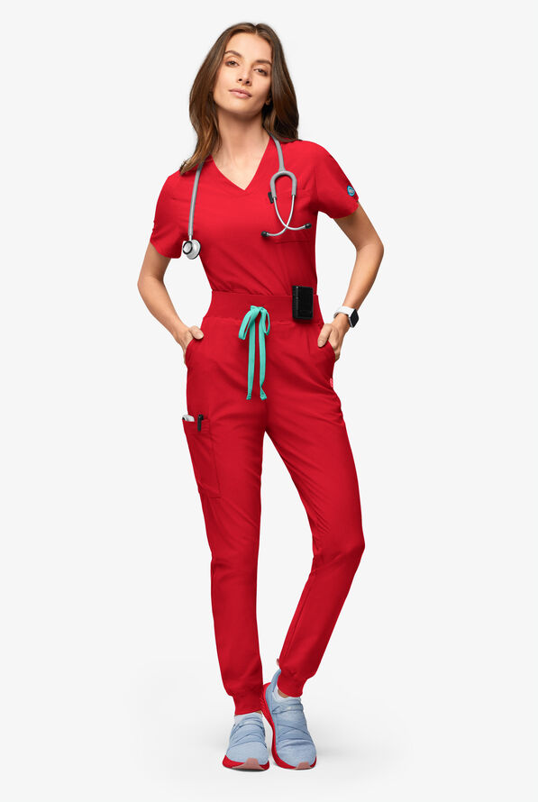 Easy Stretch EcoGrid Adela Women's 6-Pocket Jogger - Petite - Atomic Red - 6