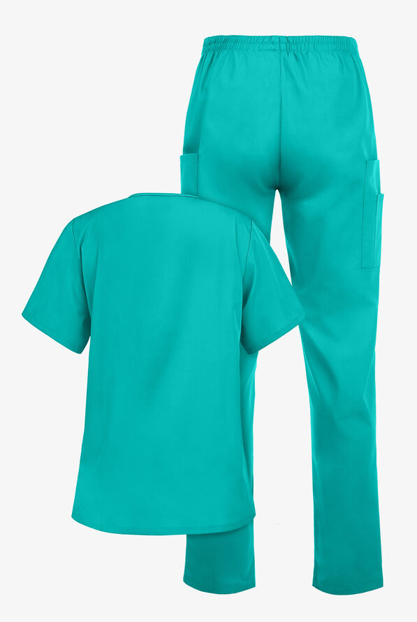 Strictly Scrubs Women’s 6-Pocket Scrub Set - Turquoise - 2