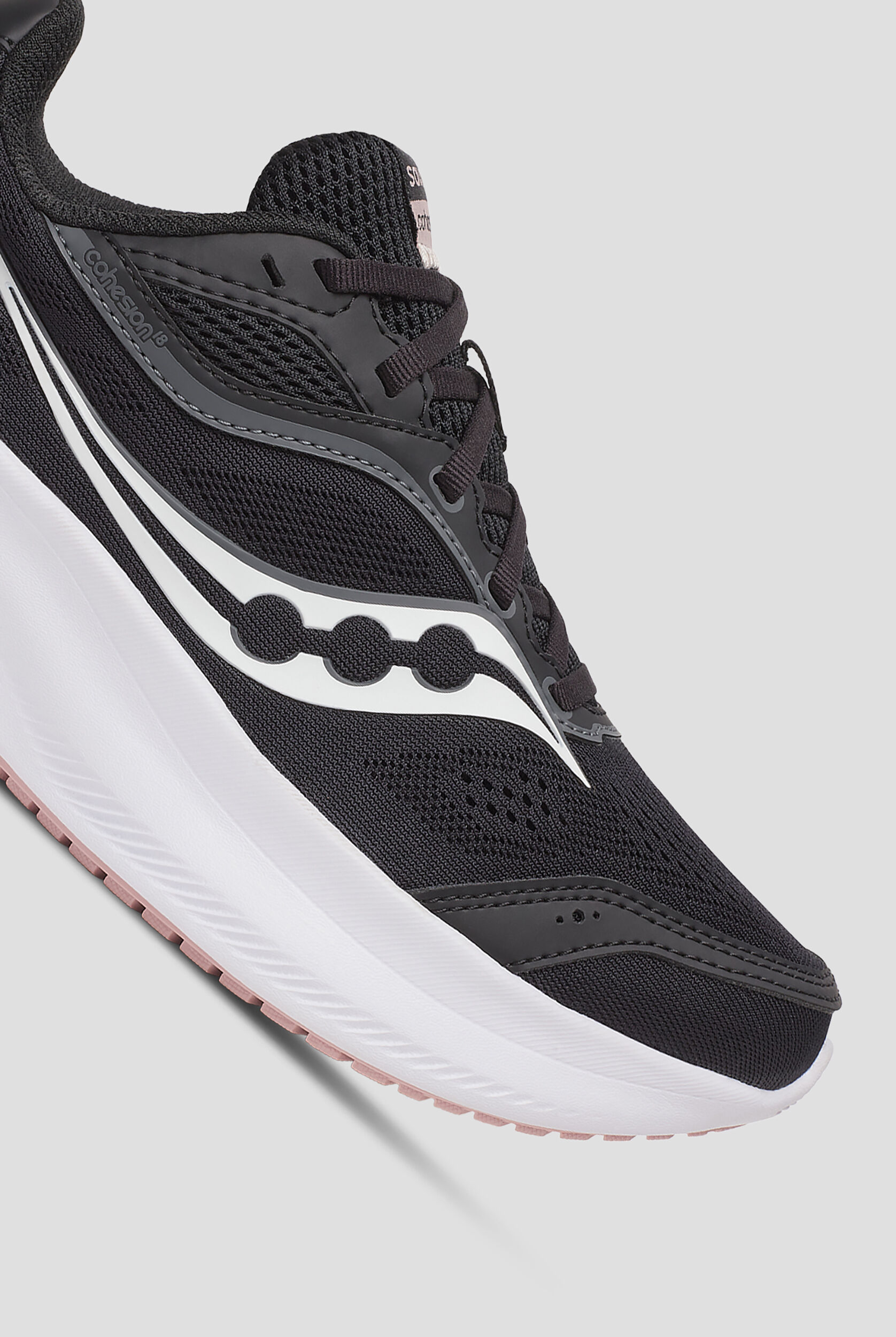 Saucony Women's Cohesion 18 Black Cameo Athletic Lace Up Shoes