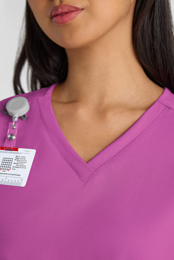 Grey's Anatomy by Barco Emerge Brylyn Women's 2-Pocket STRETCH Dolman Sleeve V-Neck Scrub Top - Mystic Orchid - 4
