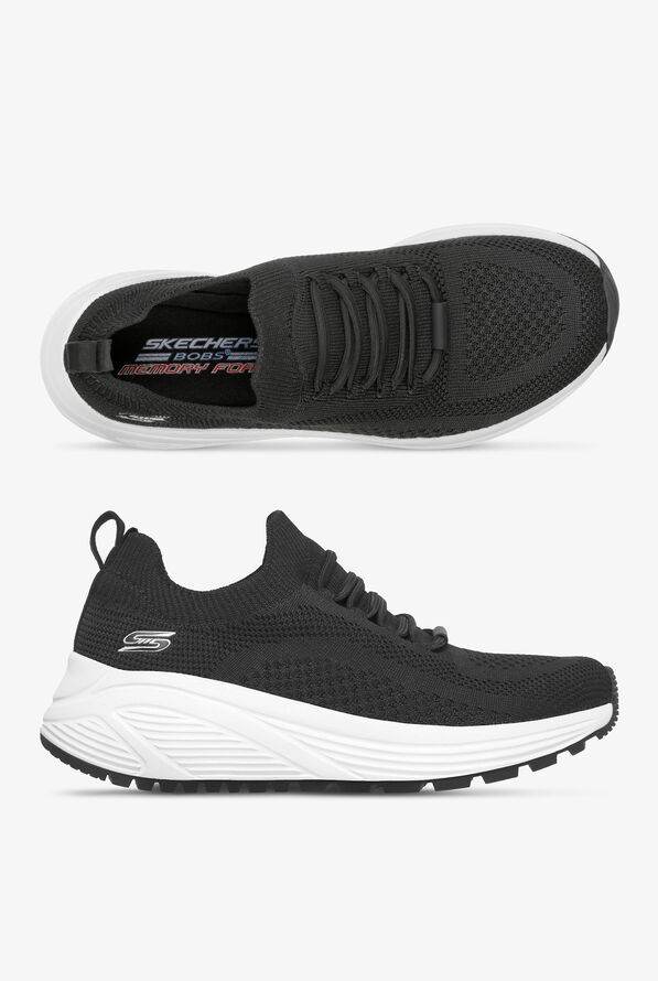 Skechers Bobs Women's Sparrow 2.0 Allegiance Crew Black Athletic Slip On Nursing Shoes - Black - 1