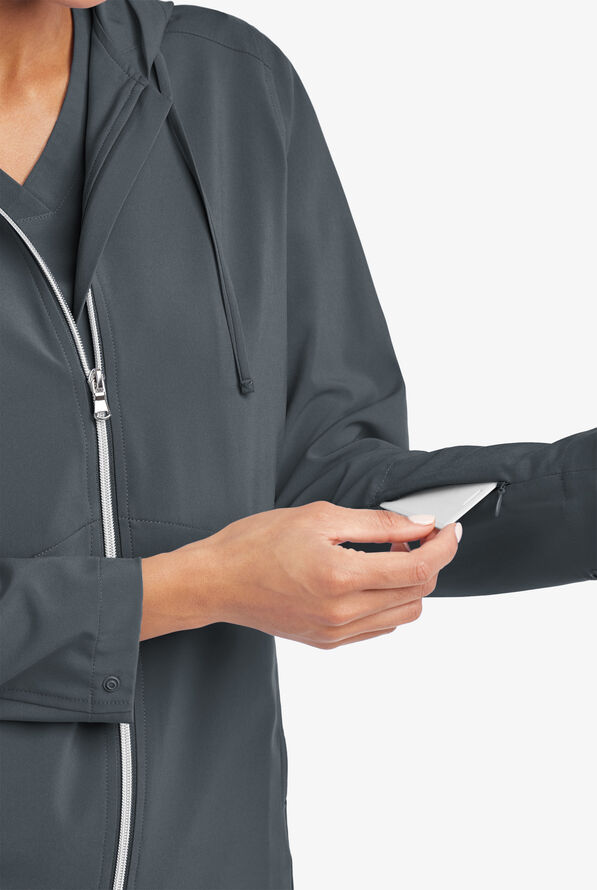 Sudadera m&eacute;dica Easy STRETCH Selena con cremallera y 5 bolsillos para mujer - Pewter - 6