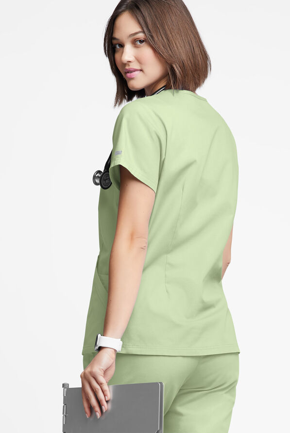 Butter-Soft Originals Women's 4-Pocket Notch Neck Scrub Top - Spring Mint - 3