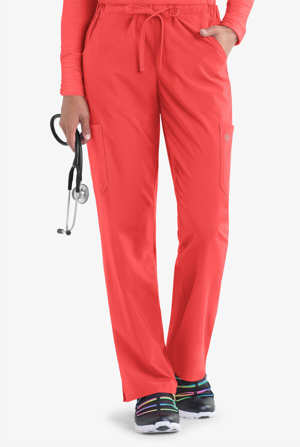 Pantalón médico Easy STRETCH Tall Eden con cordón y 4 bolsillos para mujer - Radiant Red - 1