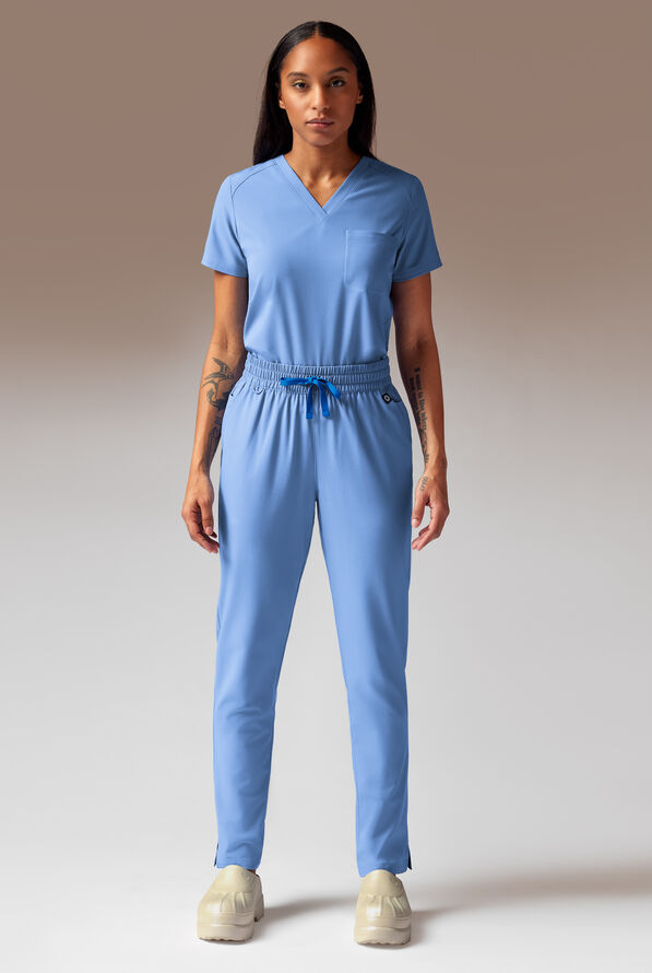 Hypothesis A-D All Duty Women’s 6-Pocket Slim Straight-Leg Scrub Pant - Ceil Blue - 3