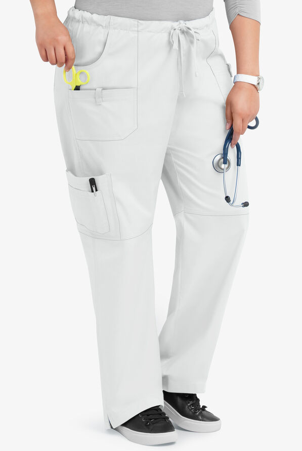Pantal&oacute;n m&eacute;dico Butter-Soft STRETCH Tall con cord&oacute;n y 10 bolsillos para mujer - White - 4